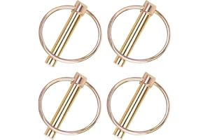 TRULEEGO 4 Pack Lynch Pin Heavy Duty 3/8x1-3/4 inch Trailer Gate Pin Locking Pin Lawn Tractor Hitch Pin Ring Handle Trailer Coupler Pin Durable Secure Fasteners for Trailers Trucks Agricultural Equipment (3/8)