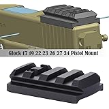 TuFok Glock Sight Mount Plate - Glock 17 19 22 23 26 27 34 Rail for Install Pistol Red Dot Sight