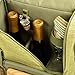 Picnic at Ascot - Wine Carrier Deluxe with Glass Wine Glasses and Accessories for Two, Olive Tweed