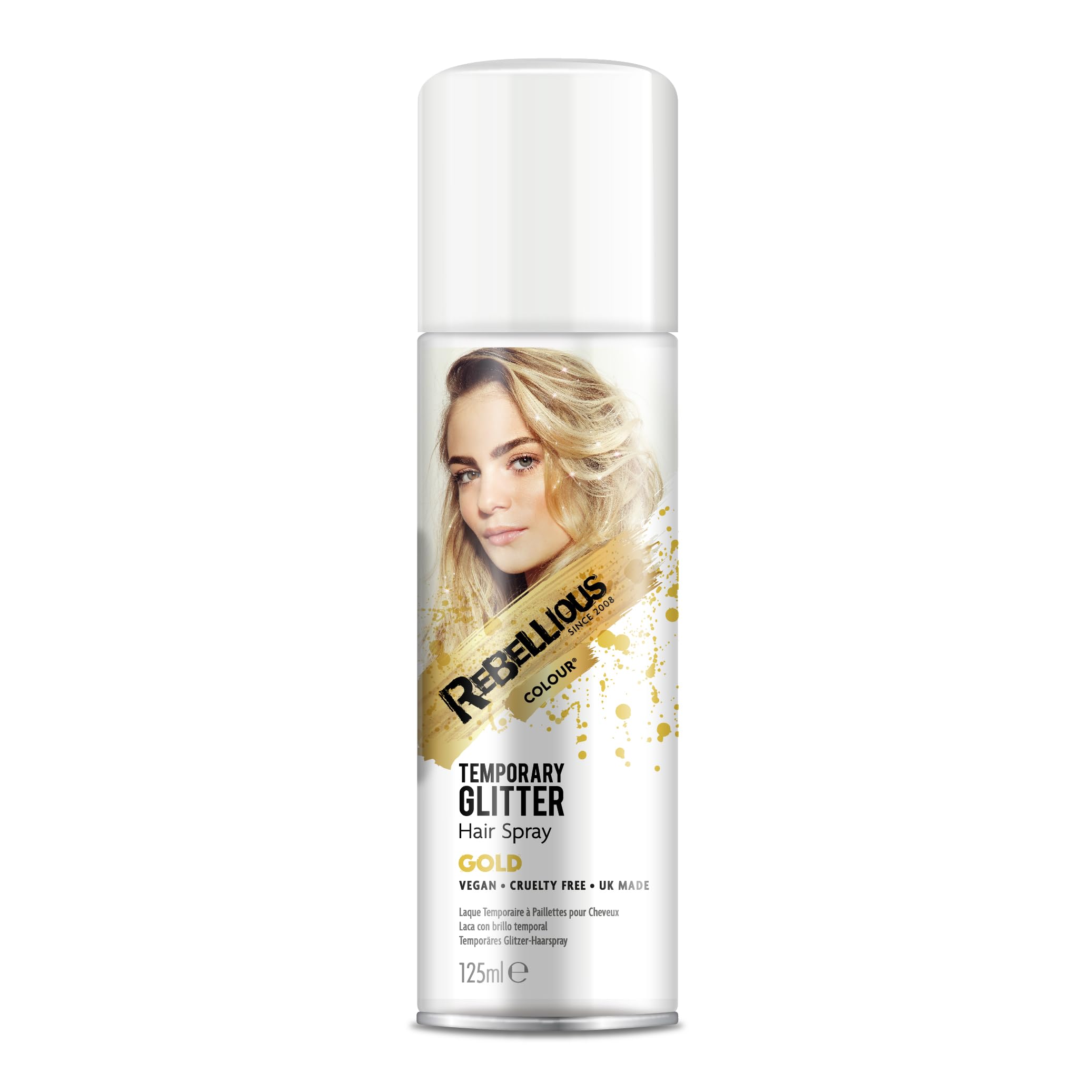 Glitter Hair Colour Spray, Gold Digger, 125ml, Loose