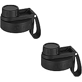 IRON °FLASK Spout Lid 2.0 for Wide Mouth, Insulated Sports Water Bottles, Canteen Standard, Chug Lid, BPA Free 2 Lids (Midnight Black)