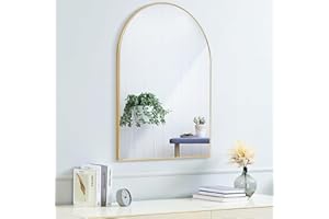 SCWF-GZ 20x30 Arch Mirror Rectangle Wall Mounted Metal Frame Mirrors for Entryway Bedroom Bathroom Living Room 20 30 24x36 inch Black Silver - Gold