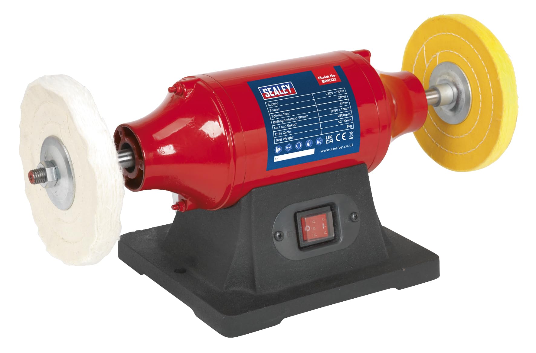 Sealey Bb1502 Bench Mounting Buffer/Polisher 150Mm 370W/230V