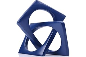 LCCCK Modern Geometric Sculpture Navy Blue Knot Statue Decor, Home Blue Bookcase Centerpiece jax Decorative, Geometric Tabletop Sculpture and Figurines, For Blue Home Decor Accent, Cube Decorative Ornaments