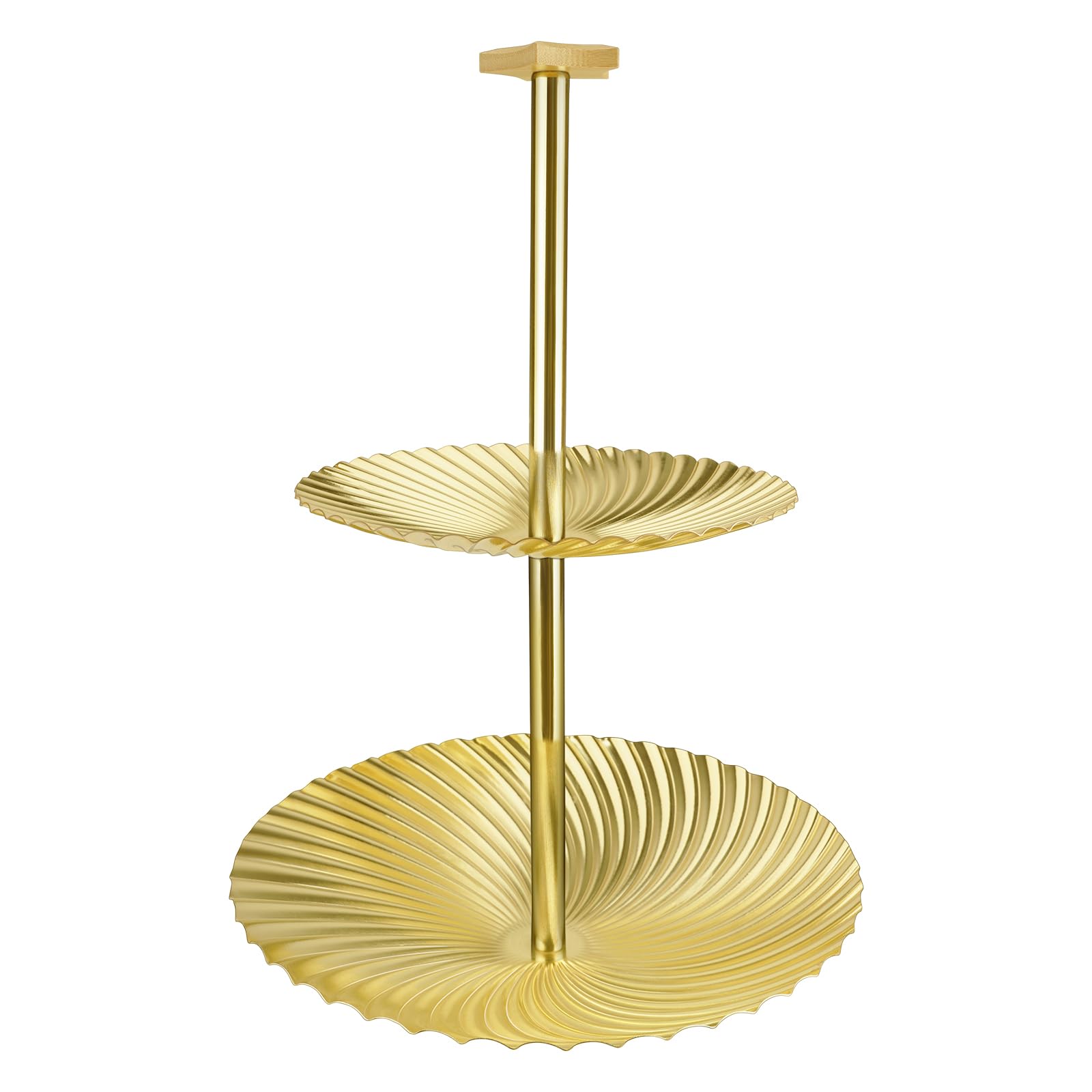 Photo 1 of 2 Tier Gold Dessert Cupcake Stand - Spiral Tiered Tray Rack with Star Handle,For Kitchen Display, Birthday, Tea Party, Wedding or Party, Dessert Table Display Set (Gold)