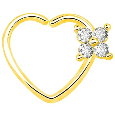 Amazon.com: oufer Flor CZ Cartílago de la oreja izquierda ...