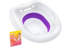 Soothic Sitz Bath for Toilet Seat Postpartum Care and Hemorrhoids, Yoni Steam Seat, Portable Bidet BPA Free Temperature Resistant, Foldable Basin for Epsom Salt Soak, Universal Fit