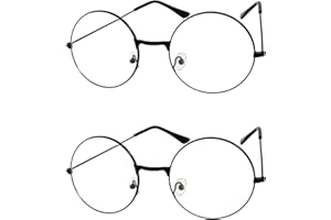 EaciTown 2 Pairs Old Man Glasses Old Lady Eyeglasses 100 Day of School Costume Wizard Glasses Halloween Costume Magic Style
