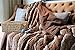 Tache 63 X 90 Inch Elegant Golden Dark Brown Faux Fur Super Soft Warm Sherpa Throw Blanket, Twin Size
