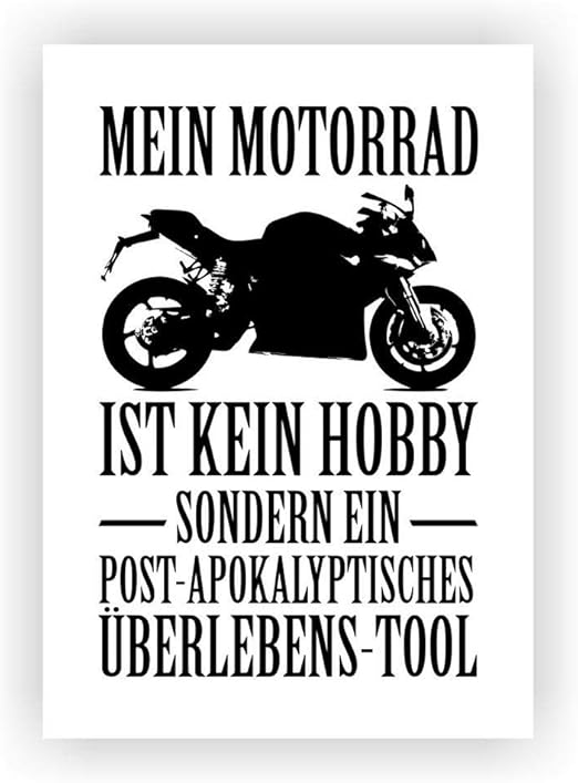 Samunshi Mein Motorrad Ist Kein Hobby Poster Plakat Deko Jugendzimmer In 2 Grossen Din A2 42x59 4cm Weiss Schwarz Amazon De Kuche Haushalt
