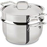 All-Clad E414S564 Stainless Steel Steamer Cookware, 5-Quart, Silver -