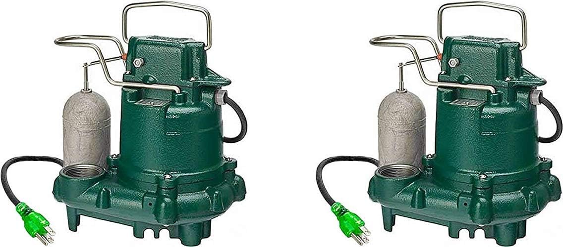 Zoeller M63 Premium Series 5 Year Warranty Mighty-Mate Submersible Sump Pump, 1/3 Hp (Pack of 2)