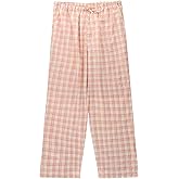 chickiddos Cotton Women's Pajama Bottoms, Plaid Baggy Pajama Pants with Pockets