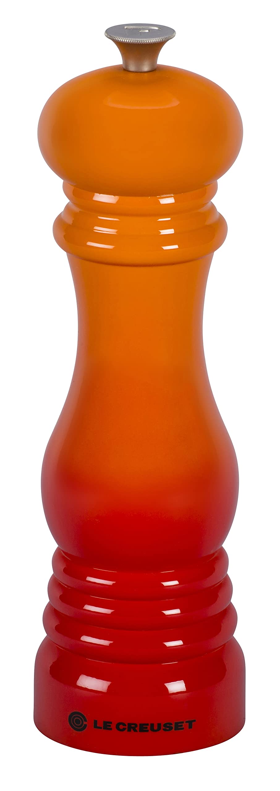 Le Creuset Classic Adjustable Pepper Mill Grinder, Chip-Resistant ABS Plastic, Anti-Corrosion, 40g, 21 cm, Volcanic, 96001900090000