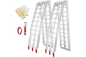 Loezora Heavy Duty 1500lbs Folding Motorcycle Ramp for Pickup Trucks & Trailers, 89"x13" Loading Ramp with Secure Load Straps, Compatible with Dirt Bike, UTV, ATV, Lawn Mower, Snowblower (2-Packs)