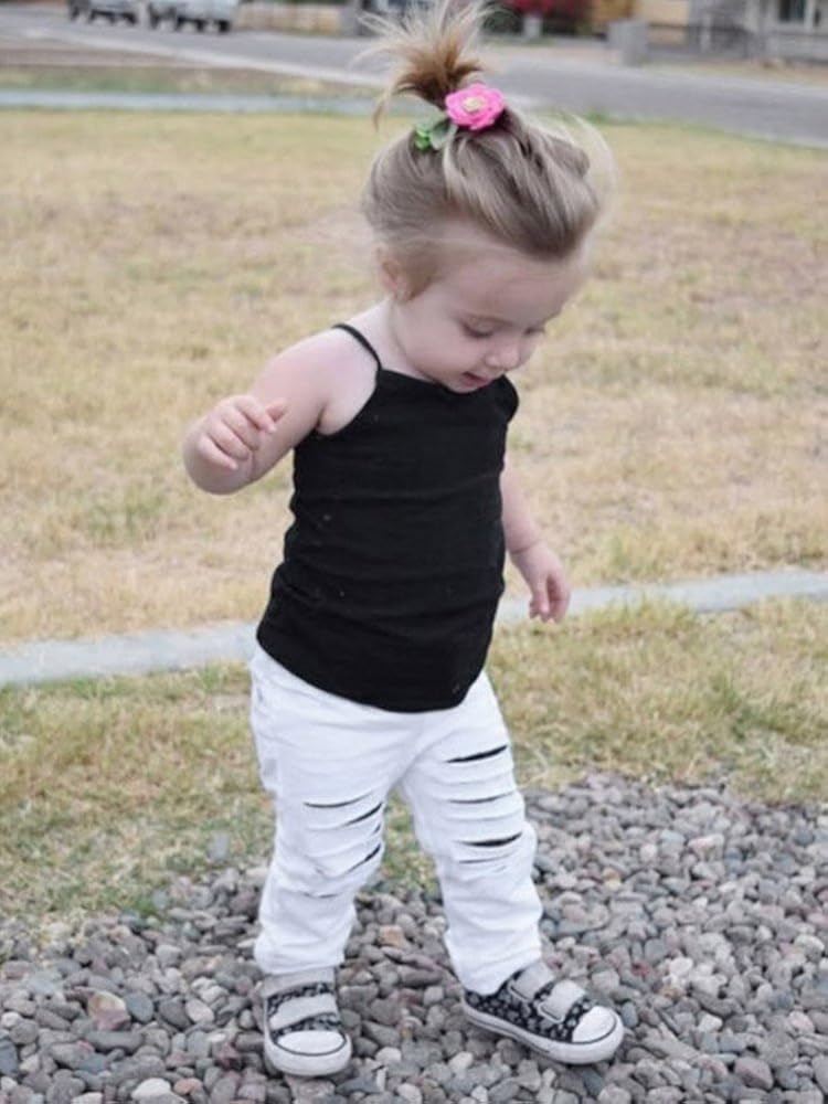 Doubleal Baby Girl Toddler Girls Kids Camisole Tank Top Undershirts Solid Soft Cotton