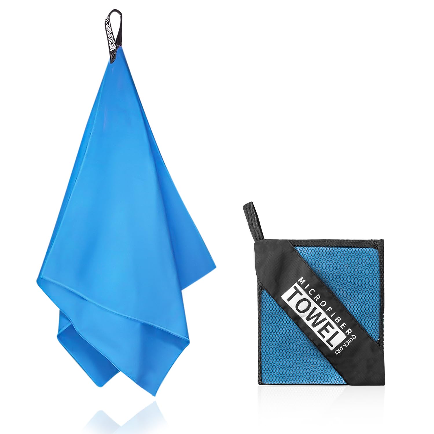 AOSCTELF Microfibre Towel Fast-drying Super Absorbent Towels,Camping and Hiking Towel,Ultra Lightweight Sport Travel Towel for Swimming and Beach Blue 50 * 120cm