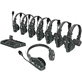 Hollyland Solidcom C1 8-Users [Official] Wireless Headset Intercom System Full Duplex 1100ft Team Communication Group Talk Single-Ear Headset, 1 Master &amp; 7 Remote Headsets