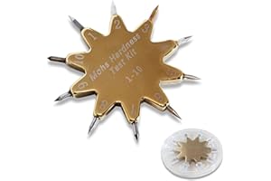 1-10 Portable Scratch Tester, Mohs Hardness Picks, Mineral & Rock Hardness Pen, Mineral Identification Tool, Gold Ten-Pointed
