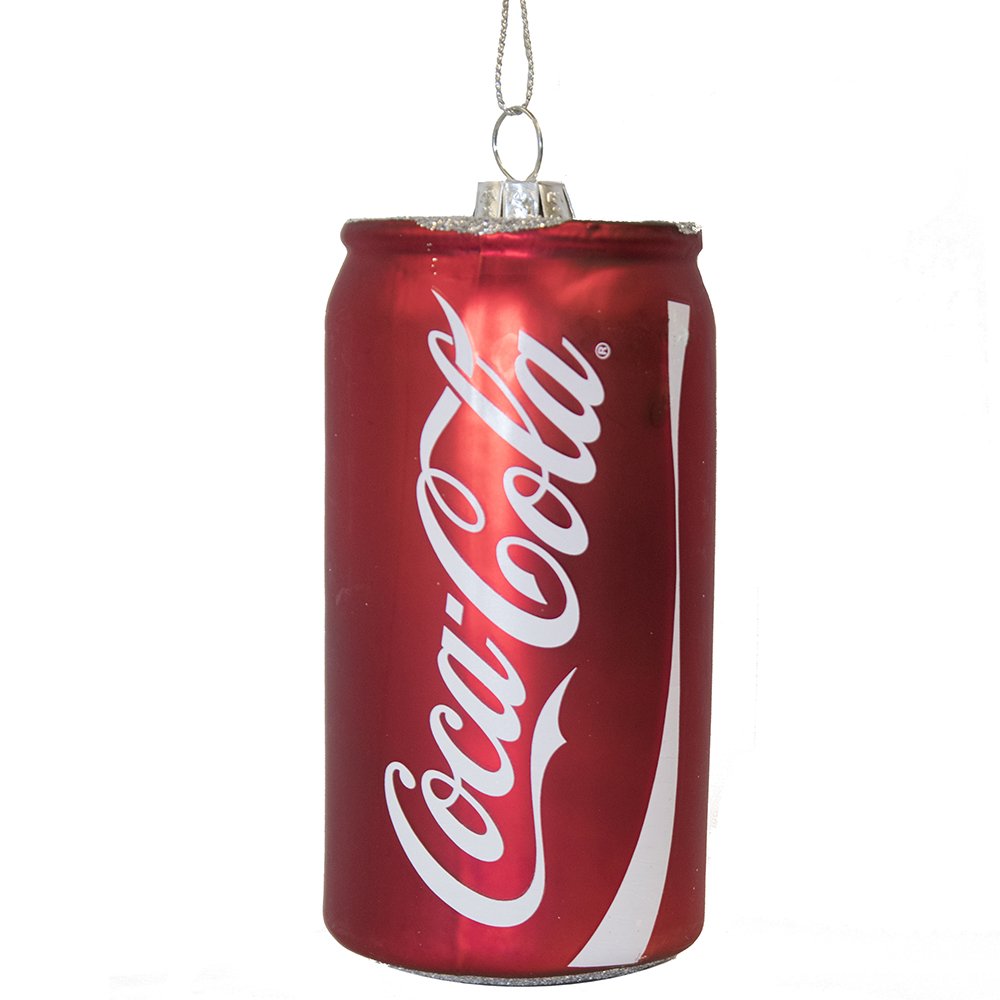 Kurt Adler 4-3/4-Inch Glass Coca-Cola Can Ornament