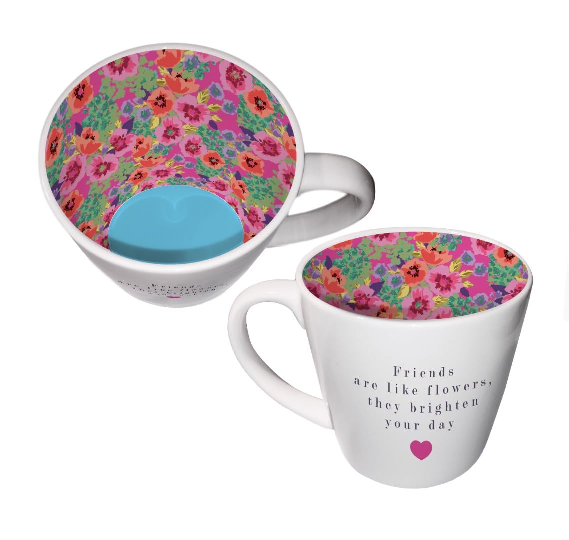 Inside Out Mug with Gift Box - Friends are Like Flowers, They Brighten Your Day — image 1