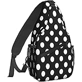 Famame Polka Dot Sling Backpack Chest Bag Crossbody Shoulder Bag Gym Cycling Travel Hiking Daypack For Men Women