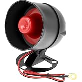 QWORK Universal Replacement Siren for Car Alarm Systems 12V DC 15W, 6 Tones 120DB Alarm Loudspeaker Electronic Horn