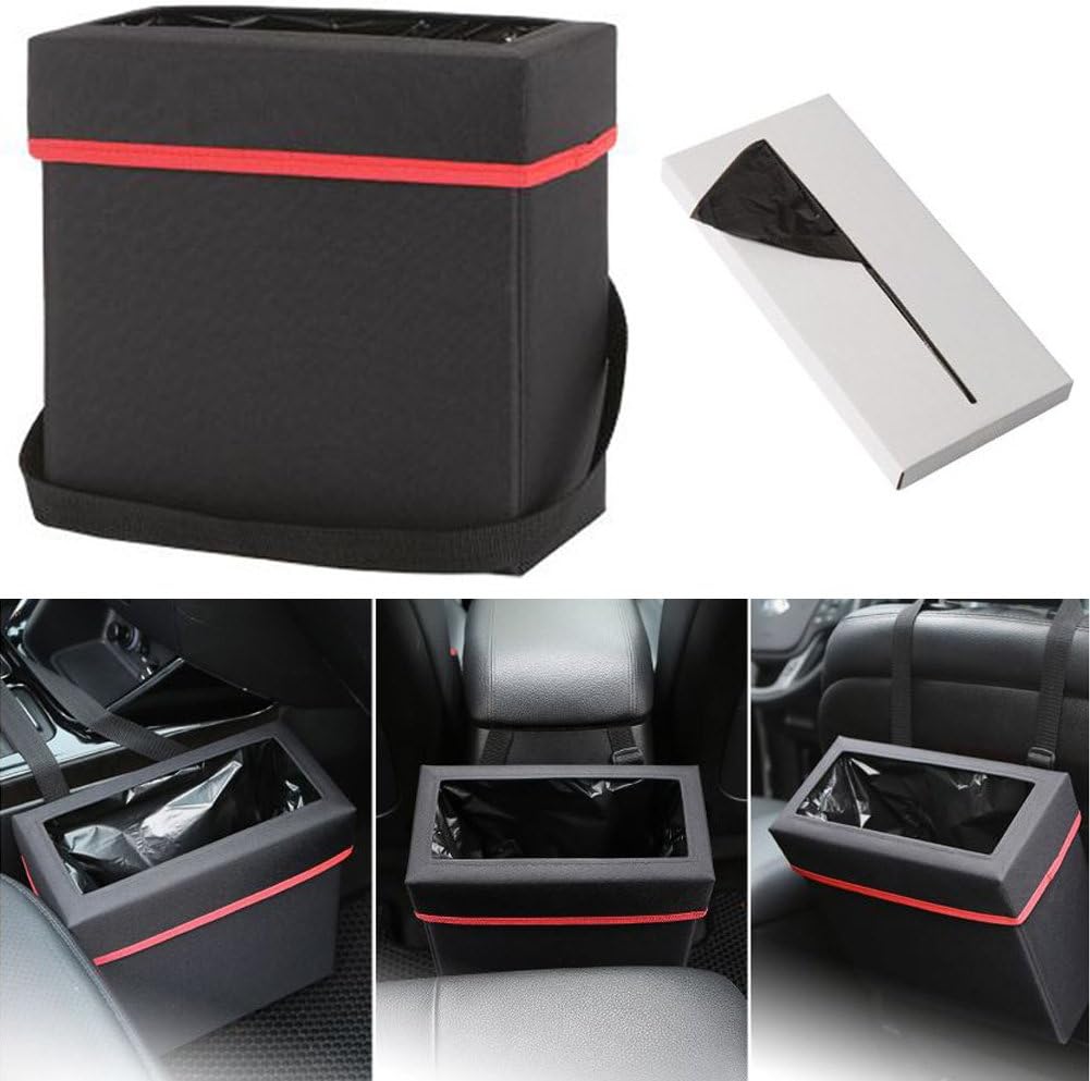HW GLOBAL Hanging Car Trash Bag Organizer Container Garbage Can Trash Wastebasket Included Dedicated plastic bag 50P