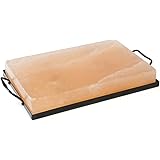 Charcoal Companion CC6064 Himalayan Salt Plate & Holder Set, 12" x 8" x 1.5"