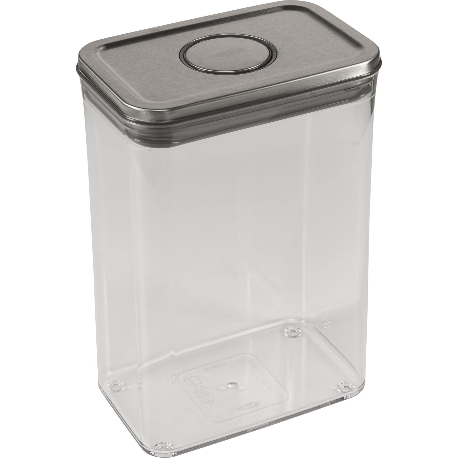 OXO Steel POP Container, Rectangle Medium (2.6 L) – Airtight Food Storage with Stainless‑Steel Lid