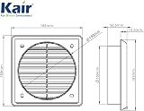 Kair Black 150mm Louvred Wall Vent Grille with Flyscreen 183mm Cover view 6