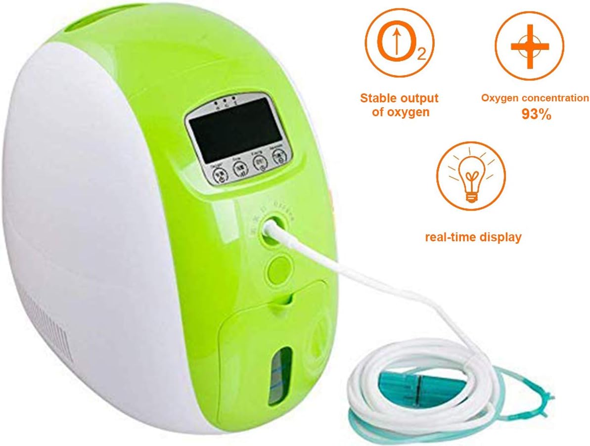 MY1MEY Portable Home Oxygen Concentrator Generator, 1-5L Adjustable Portable Full Intelligent Machine for Home Travel Use, 220V,Min High Concentration Adjustable Silent for Home and Travel Use