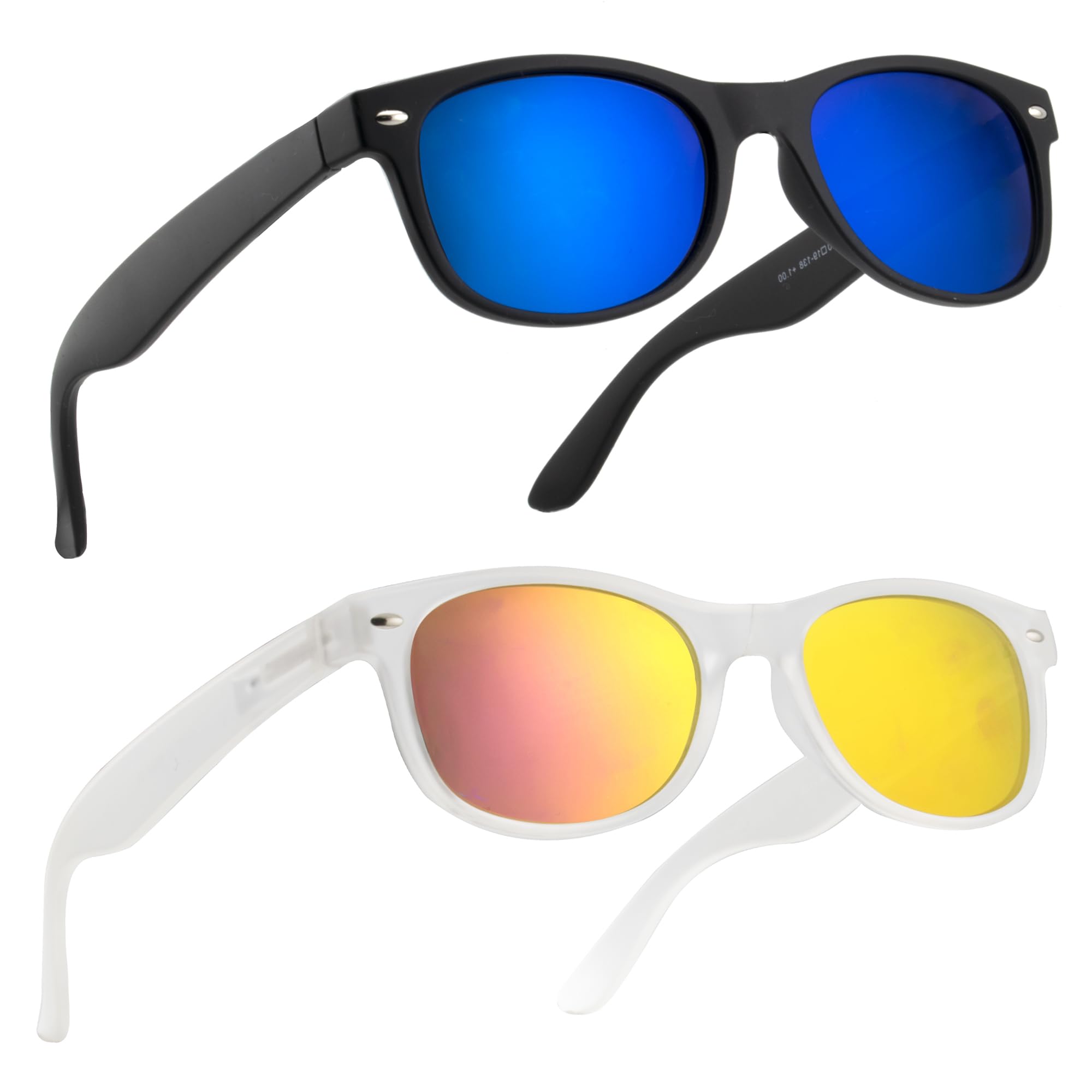 Photo 1 of 2 Pack Reader Sunglasses for Men Women Classic Rectangle Reading Glasses Outdoor Full Lenses Magnifying Eyewear UV Protection Clear Pink/Black Bue+2.0