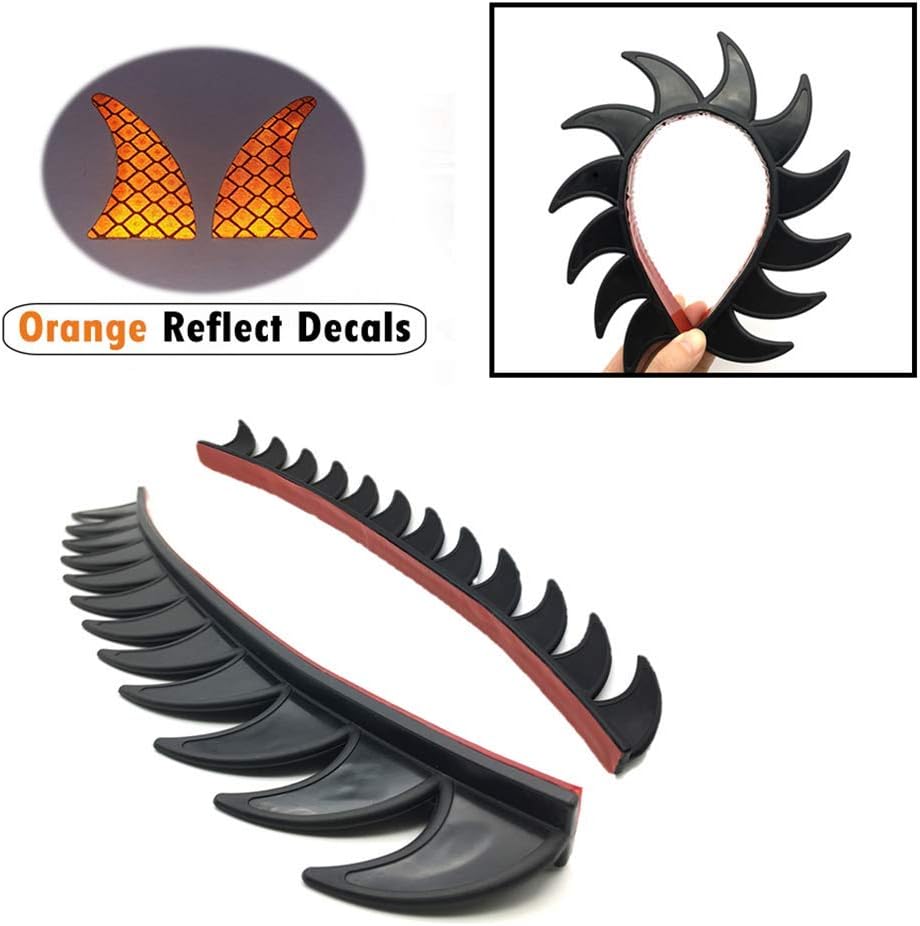 New Sawblade Rubber Helmet Mowahk Strip Spikes Black with Orange Helmet Decals(Helmet not Included)