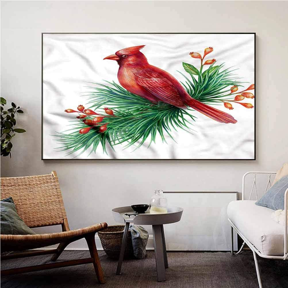 homecoco Cardinal Mural South American Bird Branch No Frame W20 x L16 Inch