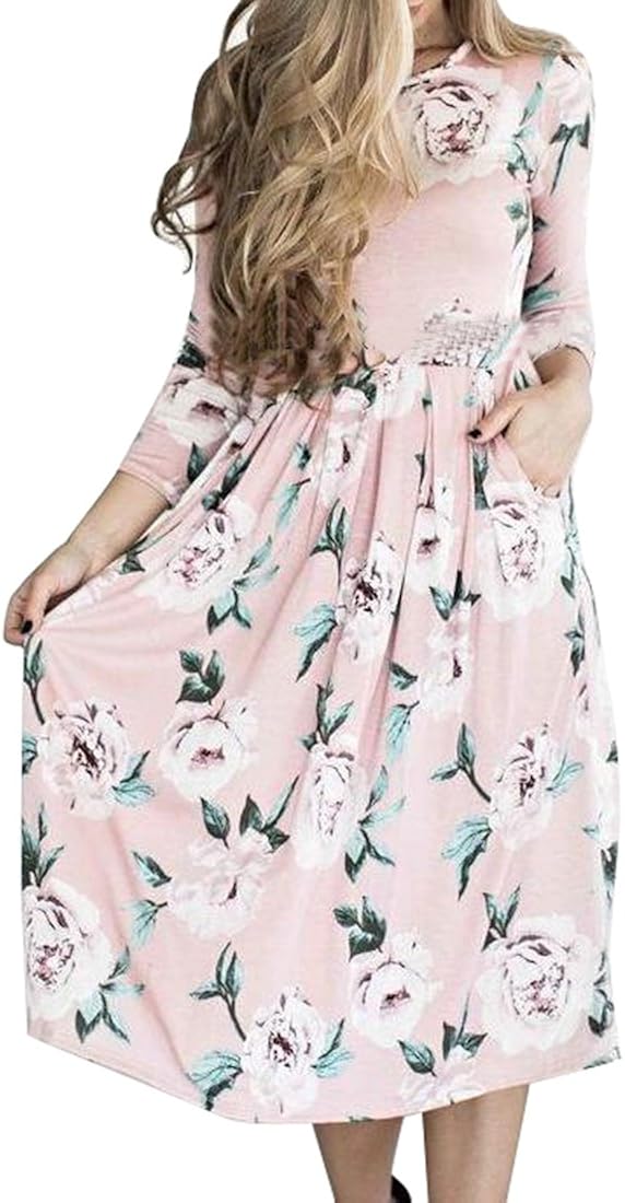 long sleeve pleated midi dress