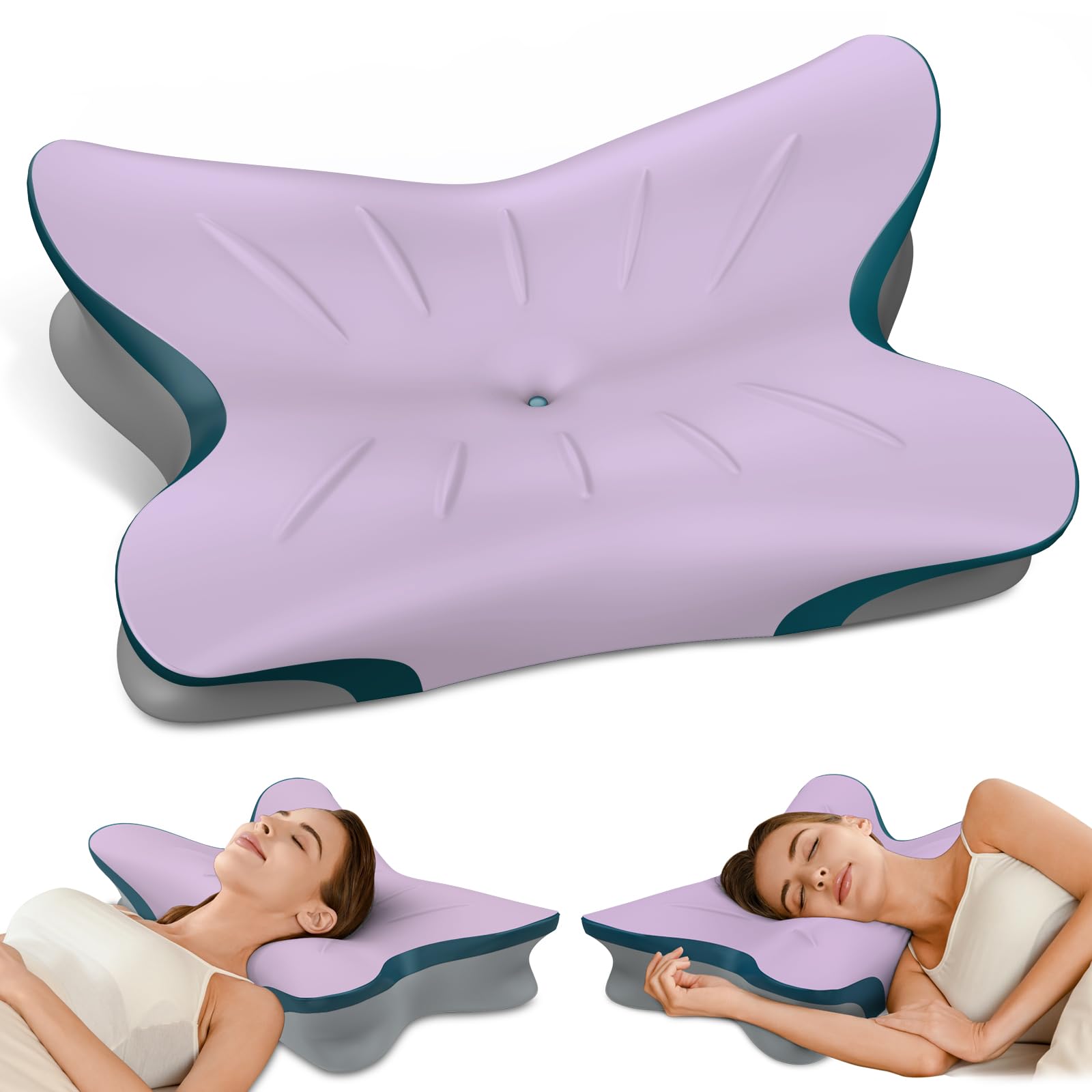 Cervical Pillow for Neck Pain Relief - Ergonomic Side Sleeper Pillow for Neck Support, Cooling Memory Foam Pillows for Sleeping, Contour Pillow Orthopedic Bed Pillow for Back Stomach Sleepers
