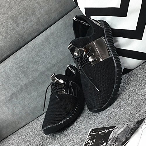 AIMTOPPY HOT Sale, Men Low Ankle Fashion Patchwork Mesh Breathable Casual Sneakers Lace-up Sport Shoes (US:7, Black) - Thumbnail 3