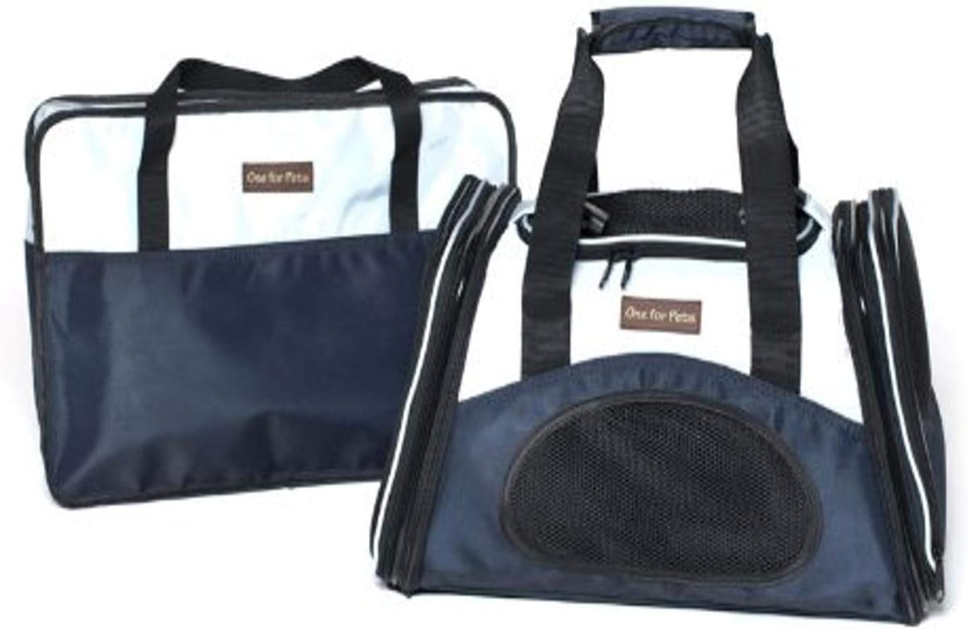 The One Bag Expandable Pet Carrier - Small - Navy - Seatbelt/Trolley Fixture Included - Airline Approved Size