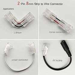 Biantie La 2-Pin 8mm COB Strip to Wire Connector
