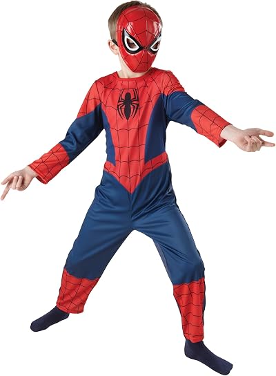 Rubies Official Spiderman 1/2 Mask Moulded Child Costume One Size Red Halloween
