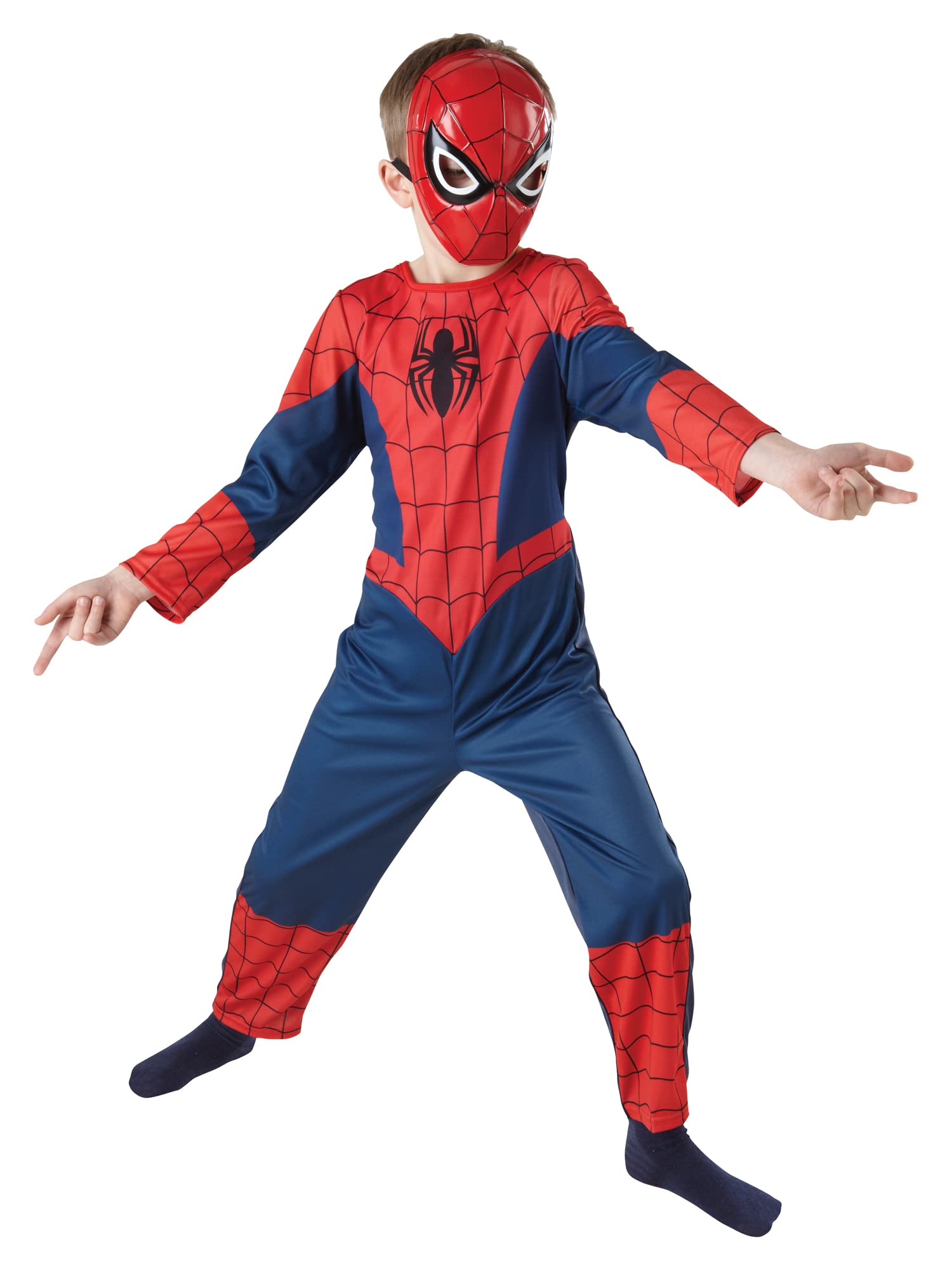 Rubies Official Spiderman 1/2 Mask Moulded, Child Costume - One Size, Red Halloween