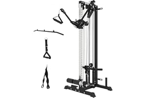 EONFITOmni Cable Machine Home Gym, LAT Pulldown Machines Functional Trainer Pulley Tower Workout Station Wall Mount 33 Heights with Free Motion Arms
