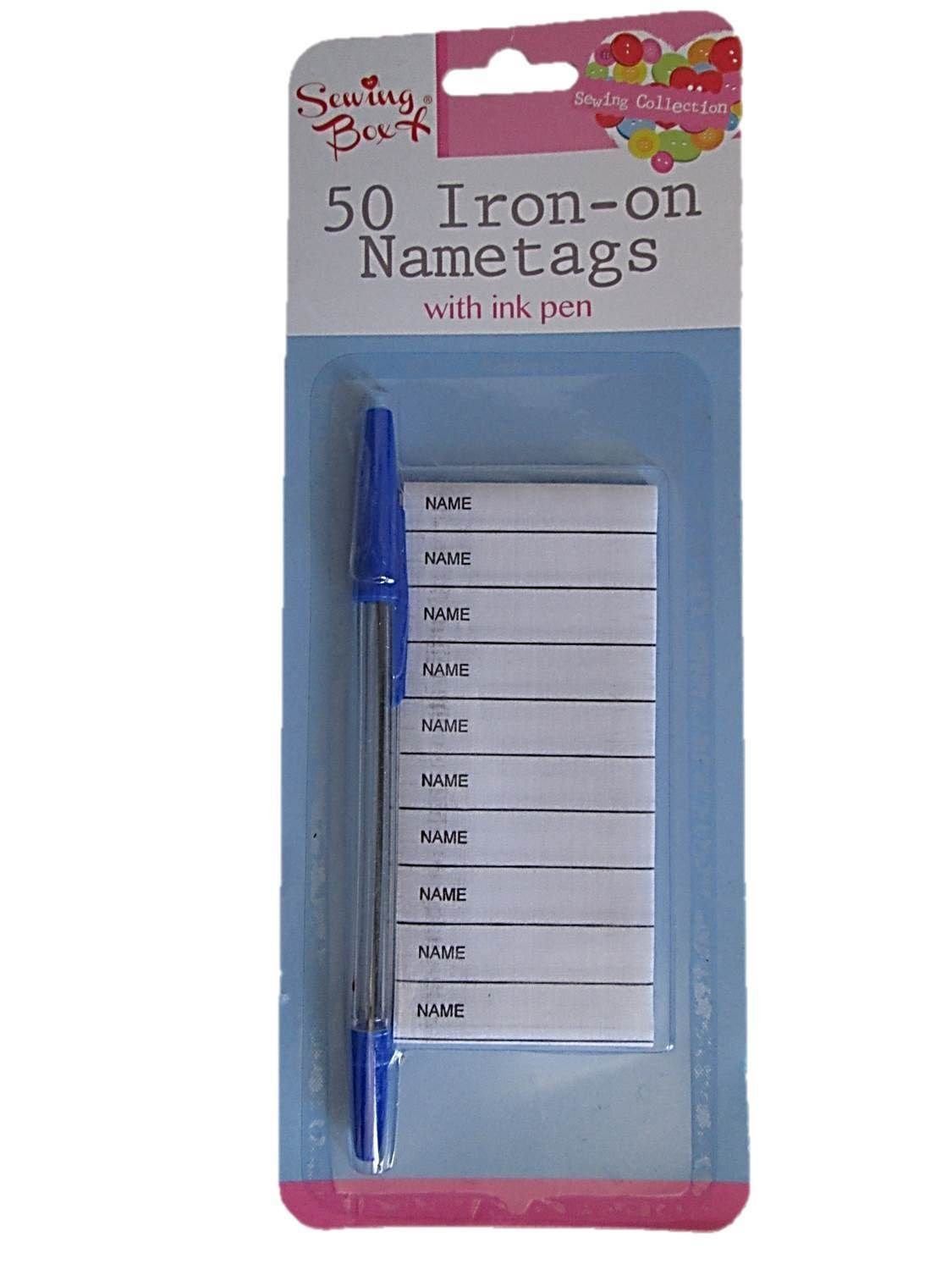 50 Piece Iron On Name Tags With Pen Label size 1 cm x 5 cm Amazon