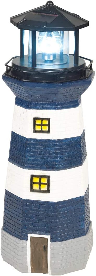 GardenKraft Solar Revolving LED Lighthouse Garden Decoration 40cm High