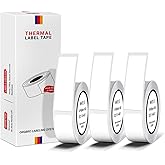 ORGBRO X1 Label Maker Tape, Genuine Thermal Label Print Paper 0.47"×1.57"(12×40mm), Standard Laminated Office Labeling Tape Replacement, 160 Tapes/Roll, 3-Roll, White