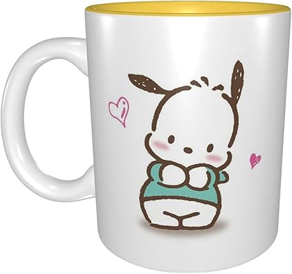 Amazon ポチャッコ グッズ 犬 柄 電子レンジ対応 330cc マグカップ 陶器 コーヒーカップ セラミック おおきめ 軽量 耐熱 人気 自宅用 誕生日プレゼント 結婚祝い ギフト おもしろい おしゃれ かわいい キャラクター レディース メンズ 子ども Danesi 子ども用