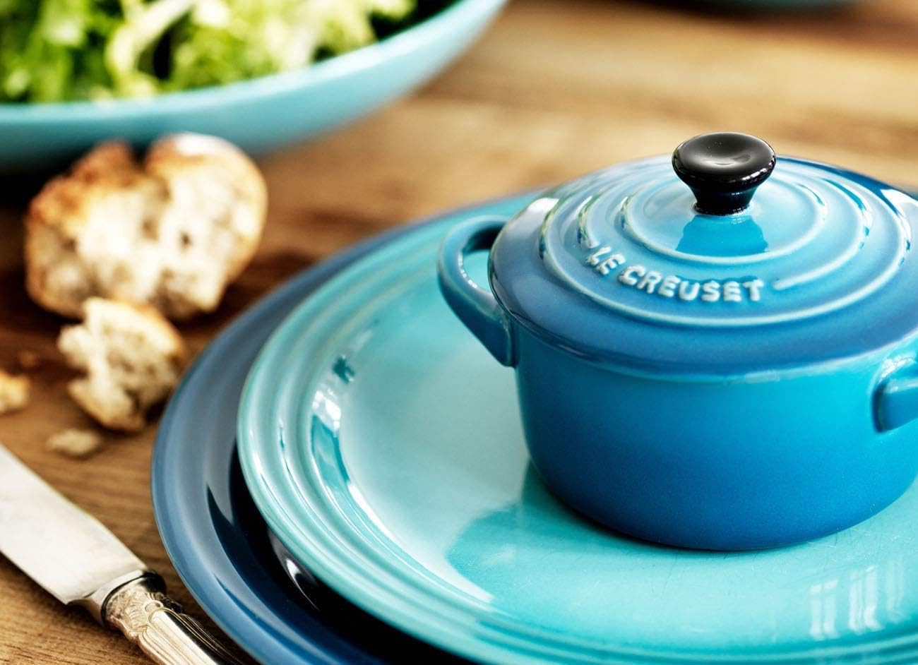 Palm/Cool Mint/Teal/Marseille Blue Le Creuset stoneware Set of 4 Petite  Casseroles 200 ml 79212105139100 Cookware Home & Kitchen