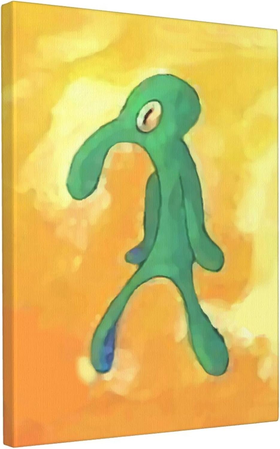 Wall Décor - Bold and Brash Squidward Painting Wall Art Home Decorations Canvas for Bedroom Office Room Decor Home Decorations Accessories Gift for Men Women (8x12 inches)