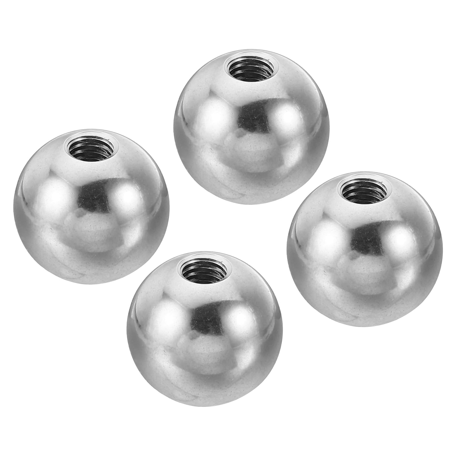 PATIKIL M6x20mm Ball Nuts Knob, 4 Pack Female Thread 304 Stainless Steel Round Blind Hole Screw Cap Cover for Lighting Machinery DIY Decoration, Silver